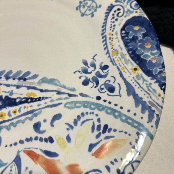 Studio Stoneware Art Dinner Plate set4 Moroccan India Geometric Paisley colorful - Picture 4 of 7